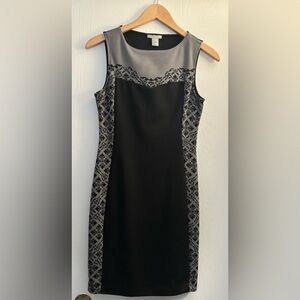 H&M Sleeveless Sheath Dress with Patterned Side Panels